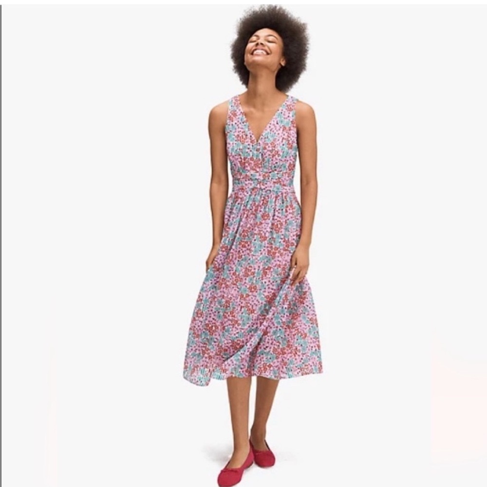 NWOT Kate Spade Floral Medley Burnout Midi Dress